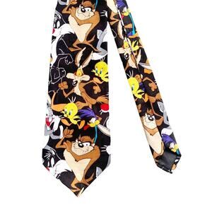 Warner Bros. Tie Vintage 1994 Looney Tunes Mania Novelty Bugs Bunny, Taz, Tweety